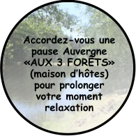 Accordez-vous une pause Auvergne «AUX 3 FORÊTS» (maison d’hôtes) pour prolonger  votre moment relaxation